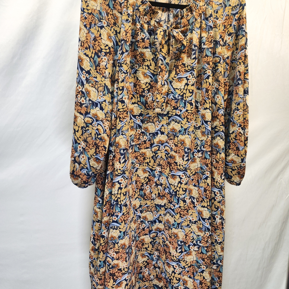 Chic Long Sleeve Floral Dress